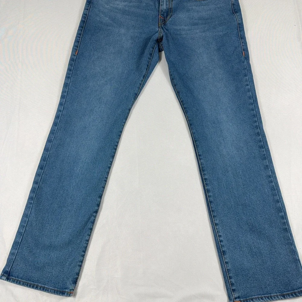 True Religion Ricky Big‎ T Straight Leg Jeans Flap Pockets Size 36 Blue Denim